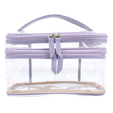 Necessaire Make Dupla Crystal Lilás Liso Pronta Entrega