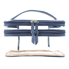 Necessaire Make Dupla Crystal em Couro e Vinil Personalizada