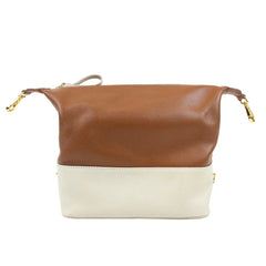 Necessaire Make Up Off White Lesard com Caramelo Liso Pronta Entrega