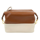 Necessaire Make Up Off White Lesard com Caramelo Liso Pronta Entrega
