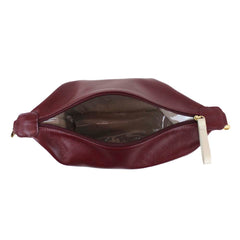 Necessaire Make Up Off White Liso com Burgundy Liso Pronta Entrega