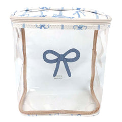 Necessaire Mami Laço Rococó Estampa Listra de Laços em Couro e Vinil Personalizado