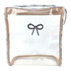 Necessaire Mami Laço Rococó Estampa Listra de Laços em Couro e Vinil Personalizado