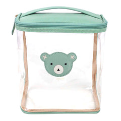 Necessaire Mami Blue Bear em Couro e Vinil Personalizado