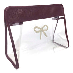 Necessaire Mami Pirâmide Laço Rococó Burgundy Liso com Off White Liso Pronta Entrega