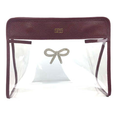 Necessaire Mami Pirâmide Laço Rococó Burgundy Liso com Off White Liso Pronta Entrega