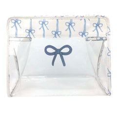 Necessaire Mami Pirâmide Laço Rococó Estampa Listra de Laços em Couro e Vinil personalizada