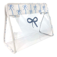 Necessaire Mami Pirâmide Laço Rococó Estampa Listra de Laços em Couro e Vinil personalizada