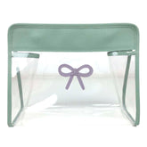 Necessaire Mami Pirâmide Laço Rococó Menta Liso com Lilás Liso Pronta Entrega