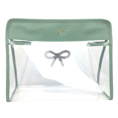 Necessaire Mami Pirâmide Laço Rococó Menta Liso com Lilás Liso Pronta Entrega