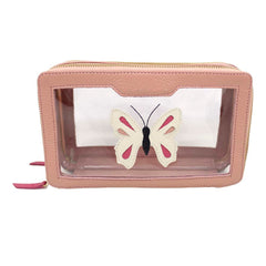 Necessaire Mini Crystal Borboleta em Couro Personalizada