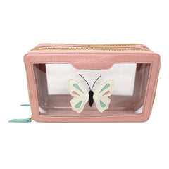 Necessaire Mini Crystal Borboleta em Couro Personalizada