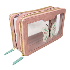 Necessaire Mini Crystal Borboleta em Couro Personalizada