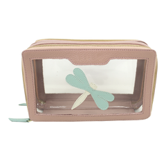 Necessaire Mini Crystal Libélula em Couro Personalizada