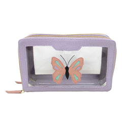 Necessaire Mini Crystal Borboleta em Couro Personalizada