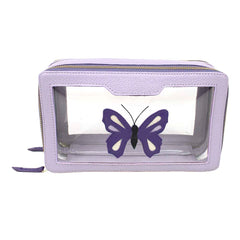 Necessaire Mini Crystal Borboleta em Couro Personalizada
