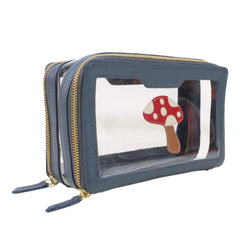 Necessaire Mini Crystal Cogumelo em Couro Personalizada