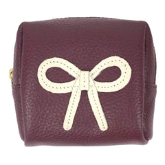 Necessaire Mami Mini Laço Rococó Burgundy Liso com Off White Liso Pronta Entrega