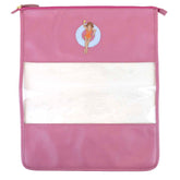 Necessaire Molhado G Rosa Blush com Azul Bebê e Tangerina Liso Pronta Entrega
