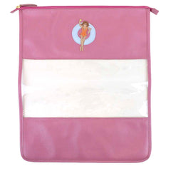 Necessaire Molhado G Rosa Blush com Azul Bebe e Tangerina Liso Pronta Entrega
