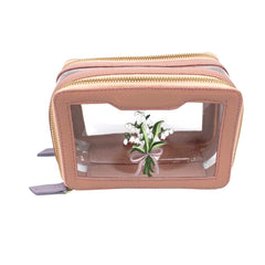 Necessaire Nano Crystal Bordado Muguet em Couro e Vinil Personalizada