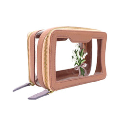 Necessaire Nano Crystal Bordado Muguet em Couro e Vinil Personalizada