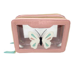 Necessaire Nano Crystal Borboleta em Couro e Vinil Personalizada