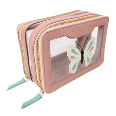 Necessaire Nano Crystal Borboleta em Couro e Vinil Personalizada
