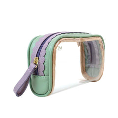 Necessaire Betina Babado P Menta Liso com Lilás Liso Pronta Entrega