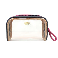 Necessaire Betina Babado P Oceano com Rosa Orquídea Pronta Entrega