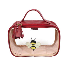 Necessaire Crystal P Abelha em Couro e Vinil Personalizado