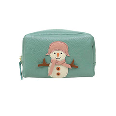 Necessaire Boneco de Neve P em Couro Personalizado