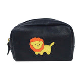 Necessaire P Little Lion Marinho Liso com Lima Liso e Tangerina Liso Pronta Entrega