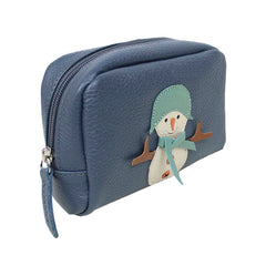 Necessaire Boneco de Neve P em Couro Personalizado