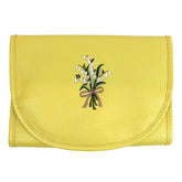 Necessaire Porta Laço Bordado Muguet em Couro Personalizada