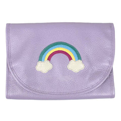 Necessaire Porta Laço Arco Íris em Couro Personalizada