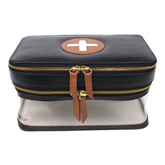 Necessaire Porta Remédio Jumbo em Couro e Vinil Personalizado
