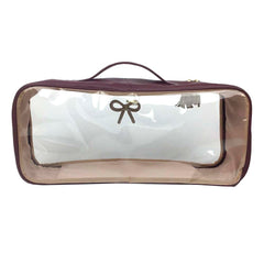 Necessaire Crystal Retangular Laço Rococó Burgundy Liso com Off White Liso Pronta Entrega