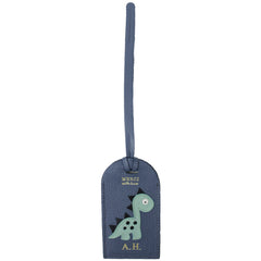 Tag de Mala Little Dino em Couro Personalizada