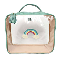 Necessaire Crystal G Arco Íris em Couro e Vinil Personalizado