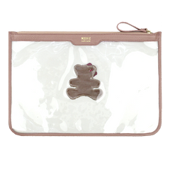 Pasta A4 Crystal Little Bear Laço em Couro e Vinil Personalizada