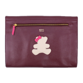 Pasta A4 Little Bear Laço em Couro Personalizado