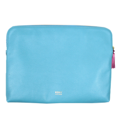 Pasta Notebook P Aqua Liso com Rosa Orquídea Pronta Entrega