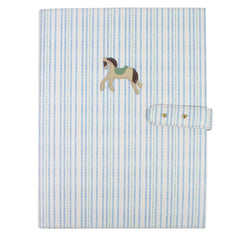 Pasta Portfólio Cavalo Joca Estampa Listrado Pontilhado em Couro Personalizado