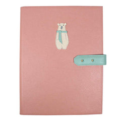 Pasta Portfólio Urso Polar em Couro Personalizado