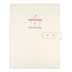 Pasta Portfólio Bordado Carrossel em Couro Personalizado