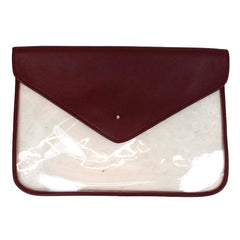 Pasta Envelope Dupla em Vinil e Couro