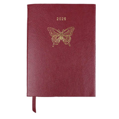 Planner My Days 2026 com Hotstamping Borboleta em Couro Personalizado
