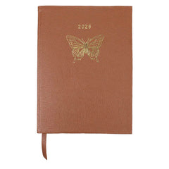Planner My Days 2026 com Hotstamping Borboleta em Couro Personalizado