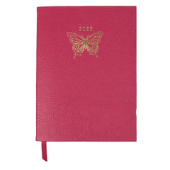 Planner My Days 2026 com Hotstamping Borboleta em Couro Personalizado